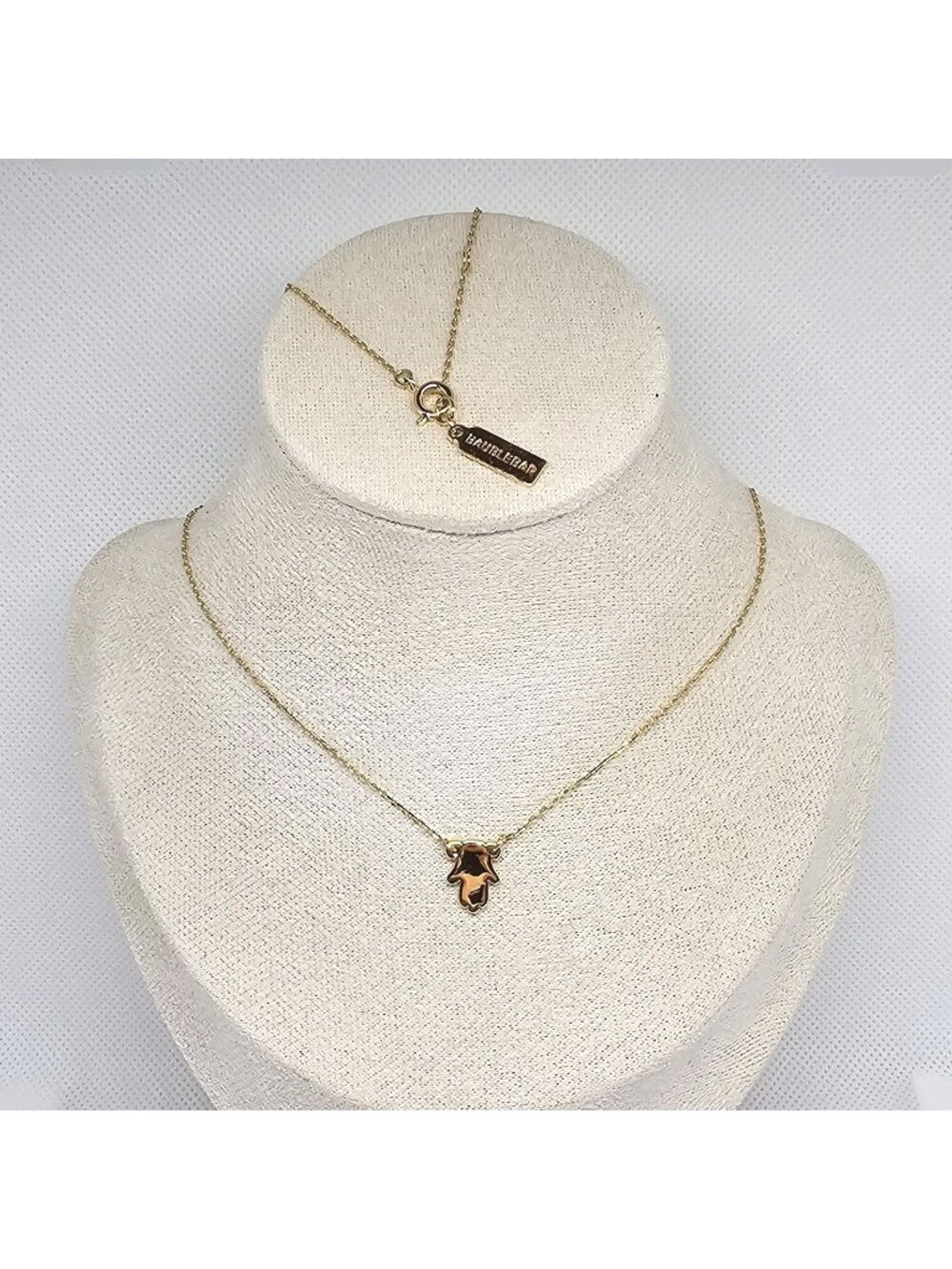 Baublebar Hand of Fatima Dainty Pendant Necklace Gold Tone Hamsa Hand Chain